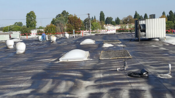 Primer on roof deck ready for Poly Foam